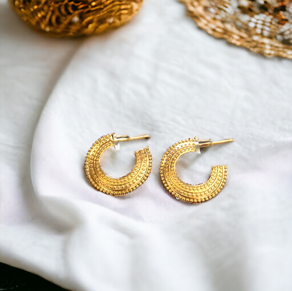 Egyptian Dull Gold Hoops