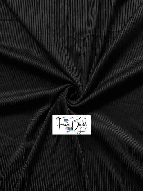 Black Striped Ribbed Jersey