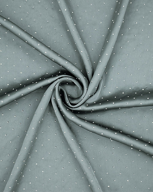 Grey Satin Silk with Stones