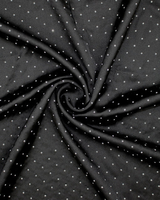 Black Satin Silk with Stones