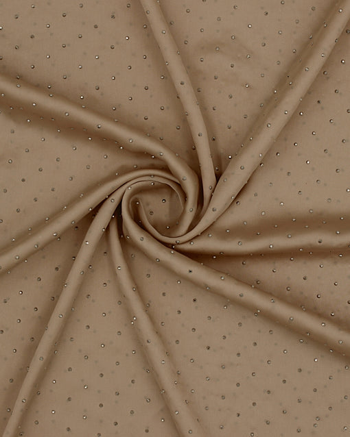 Coffee Satin Silk with Stones