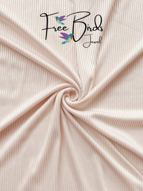 Ivory Striped Ribbed Jersey