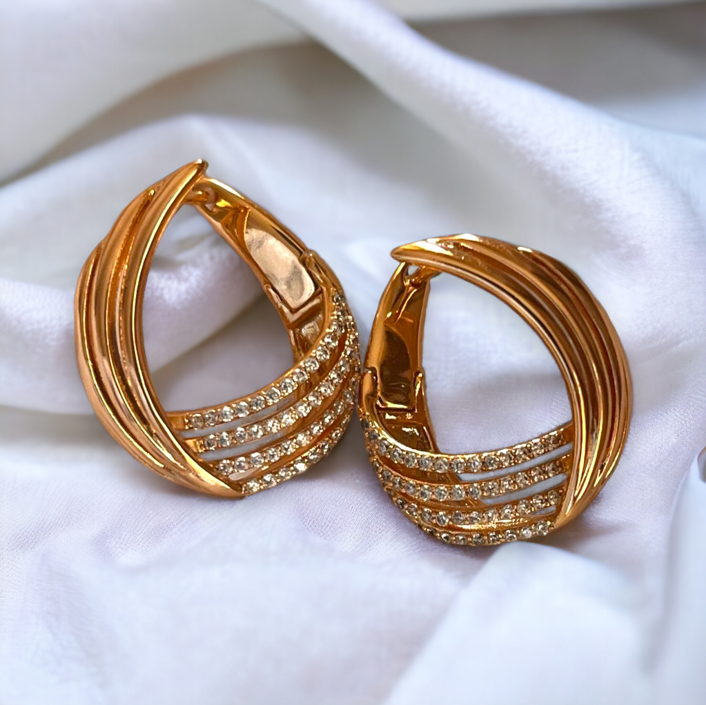KohSoi Zircon Gold Earrings