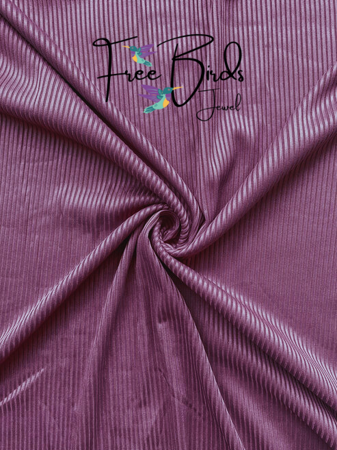 Mauve Striped Ribbed Jersey