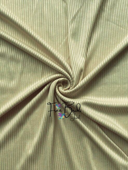 Olive Striped Ribbed Jersey
