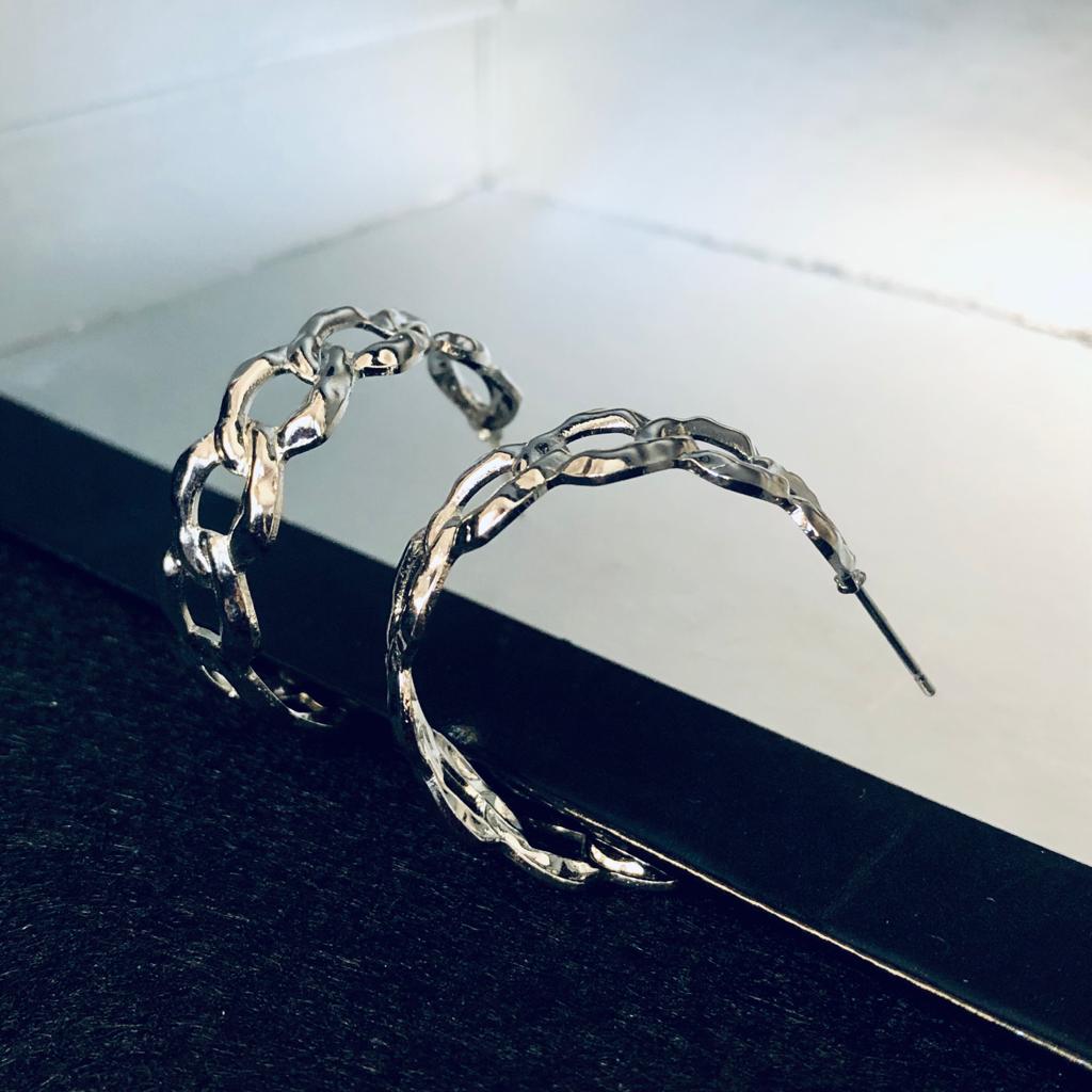 Silver Luxe Hoop