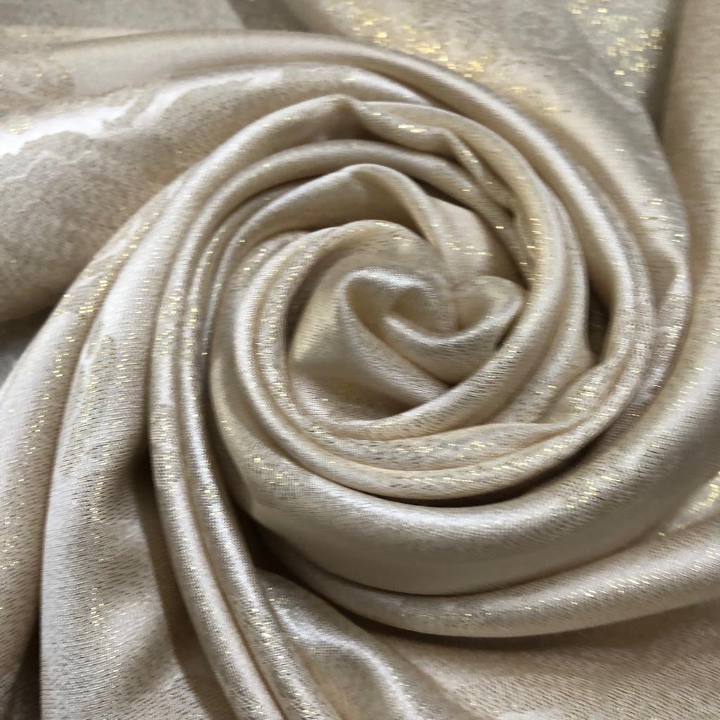 Self-Print Shimmery Silk -Cream
