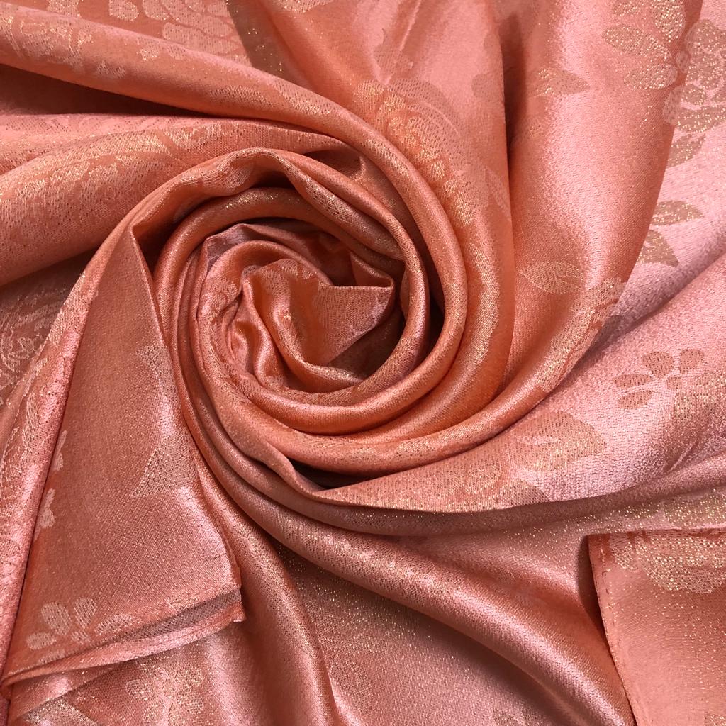 Self-Print Shimmery Silk | Orange