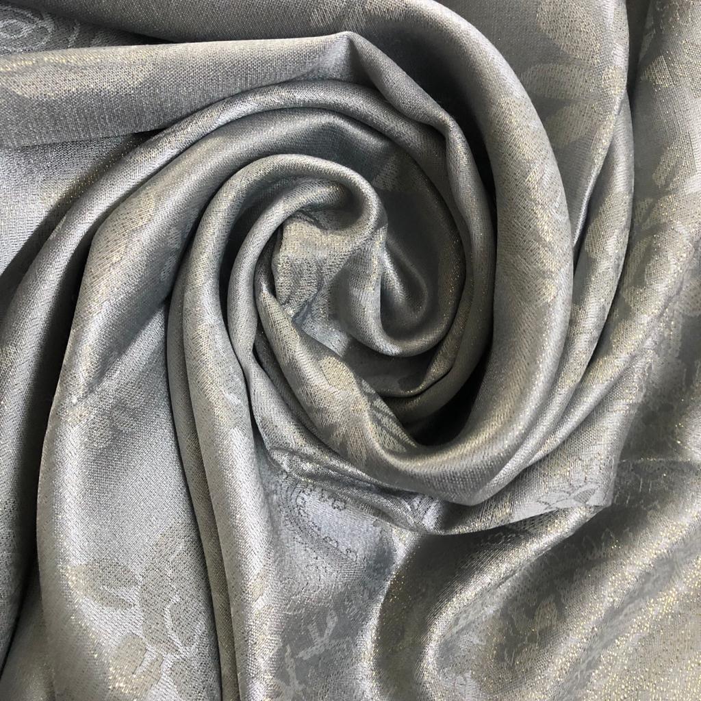 Self-Print Shimmery Silk | Grey