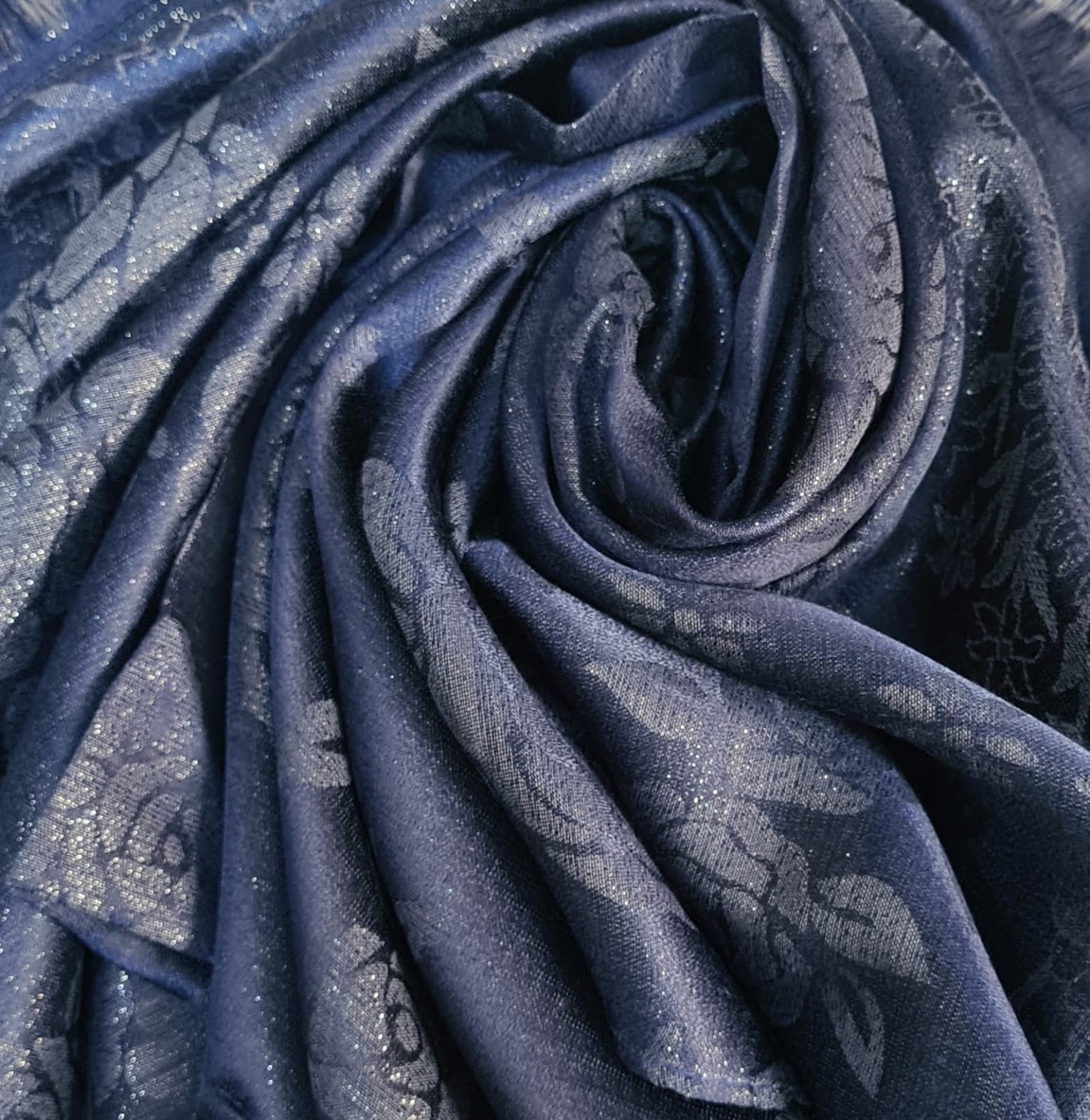 Self-Print Shimmery Silk | Blue