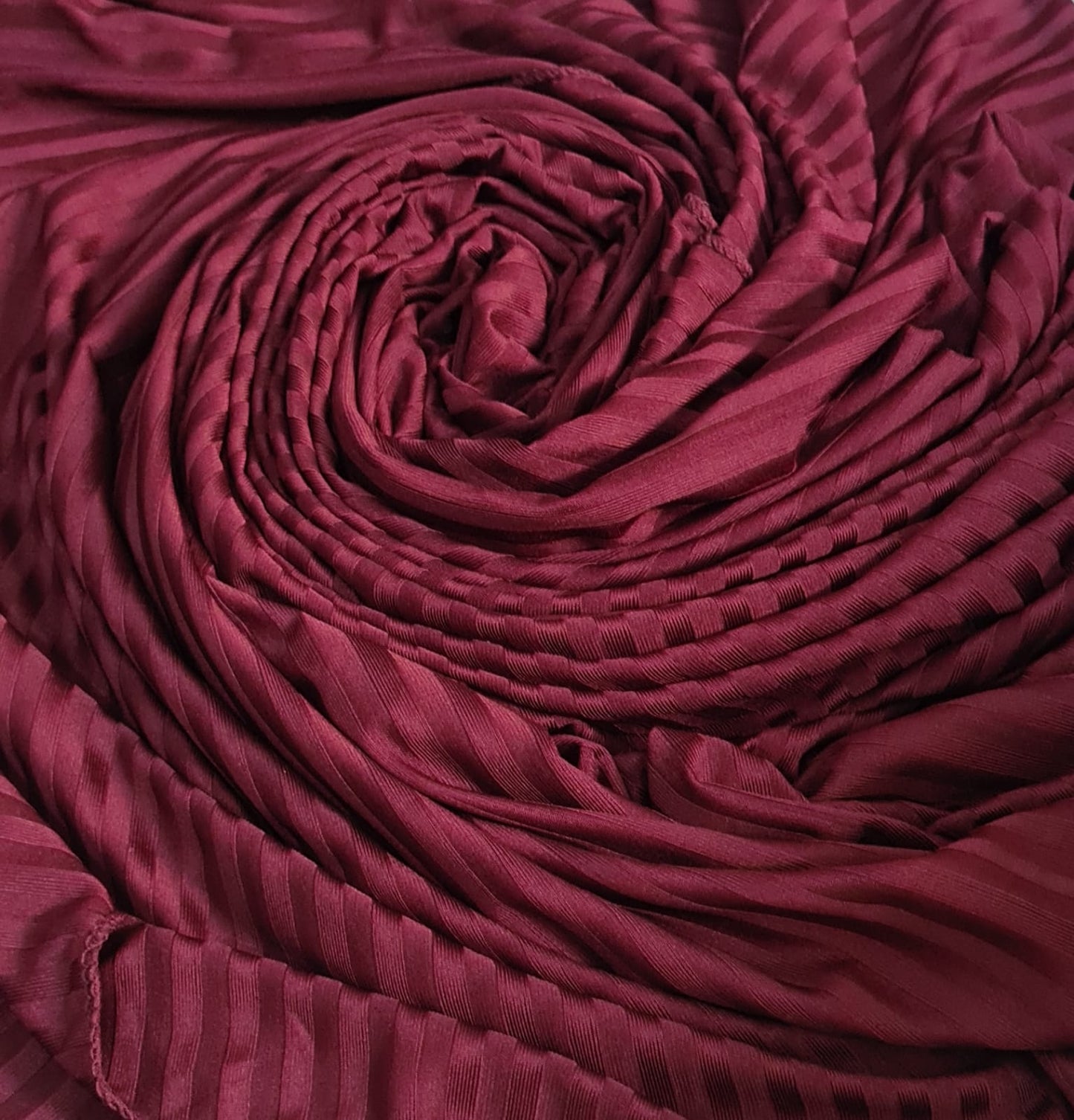 Maroon Striped Ribbed Jersey