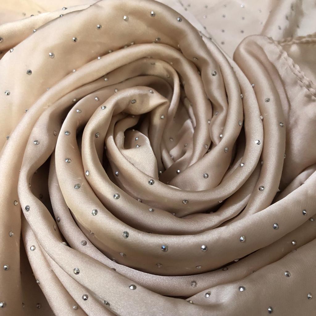 Peach-Satin Silk with Stones