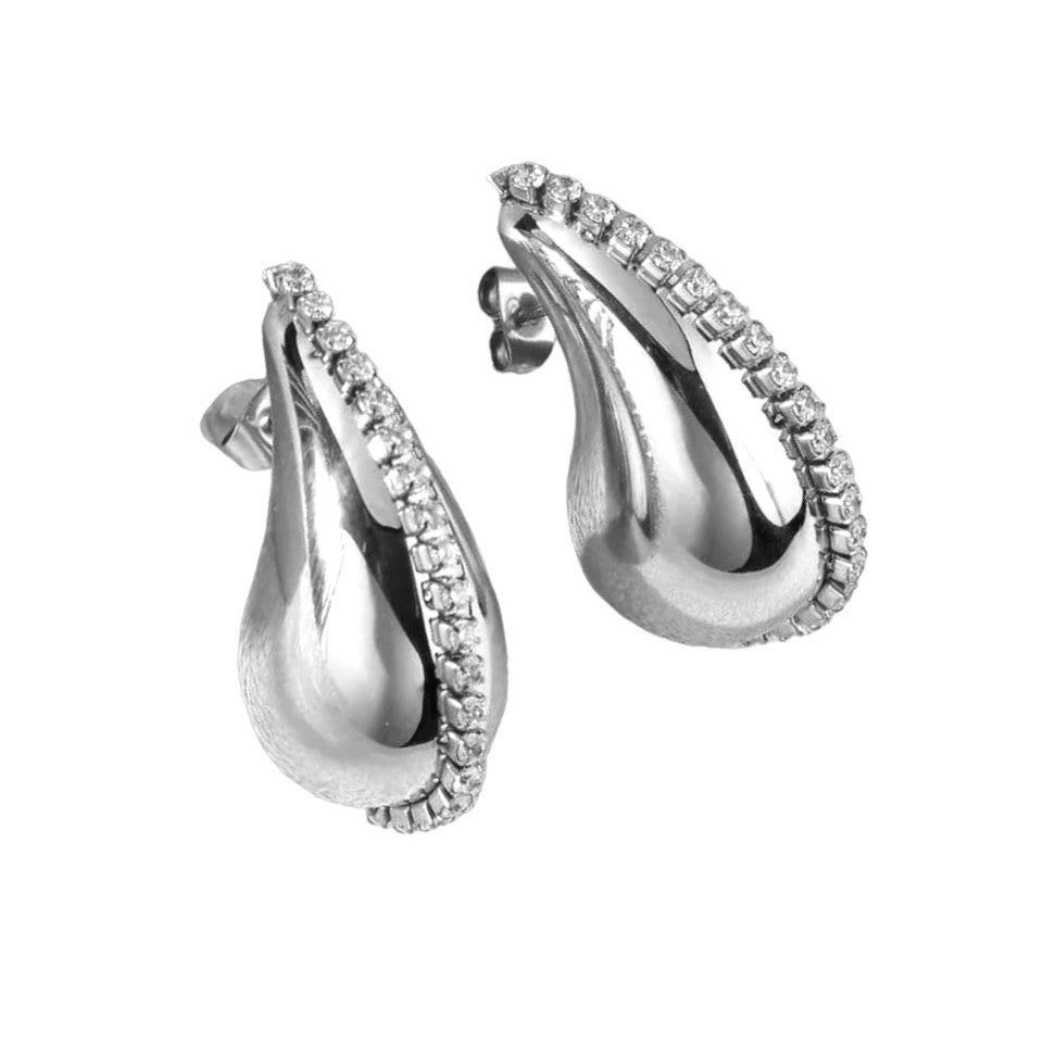 Sparkling Tear Drops - Silver