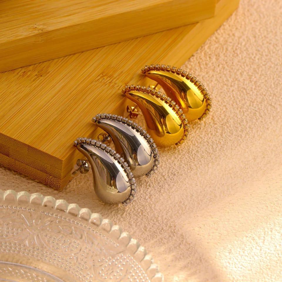 Sparkling Tear Drops - Gold