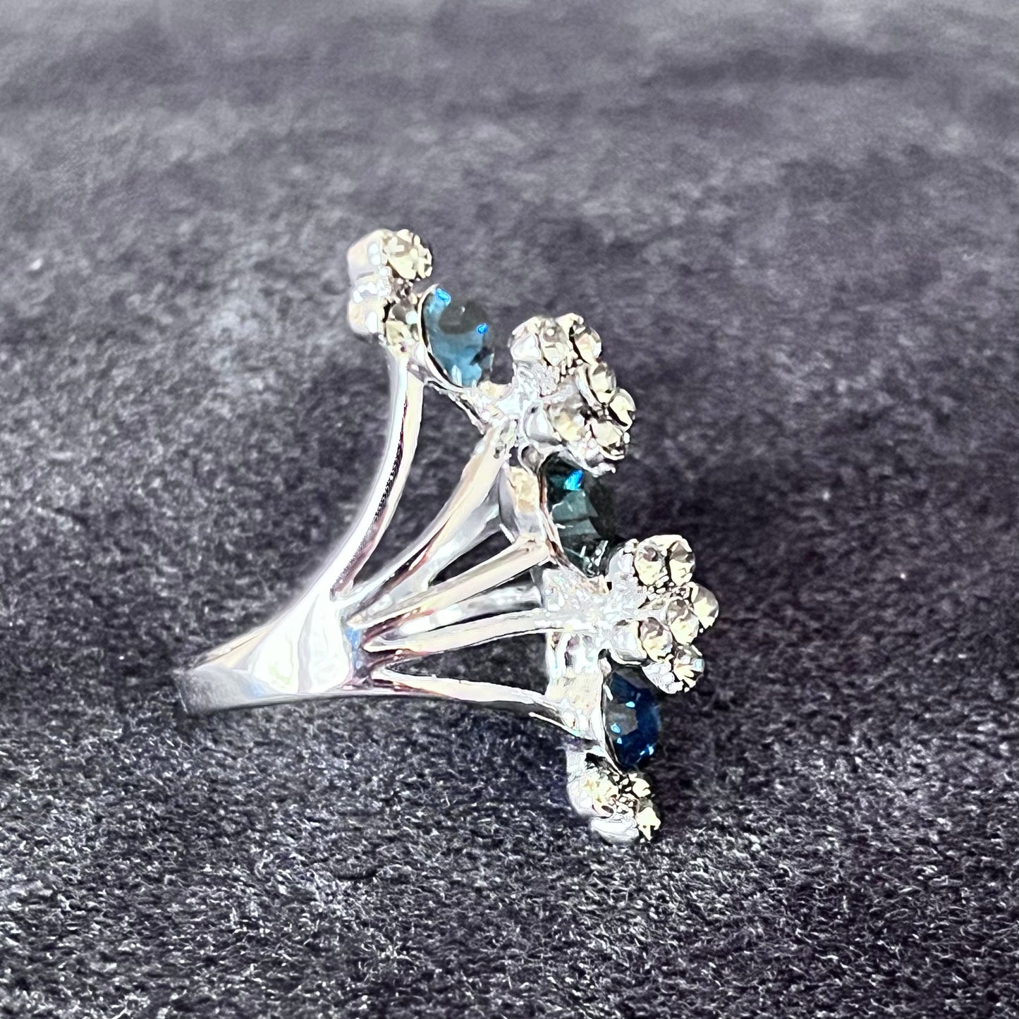 Silver Blue Shiny Ring