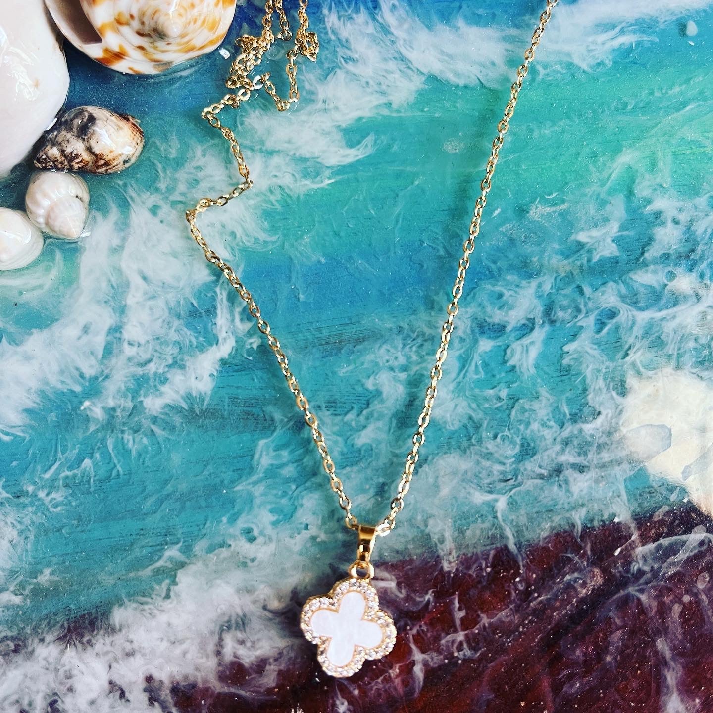 Two Sided Clove Leaf  Pendant