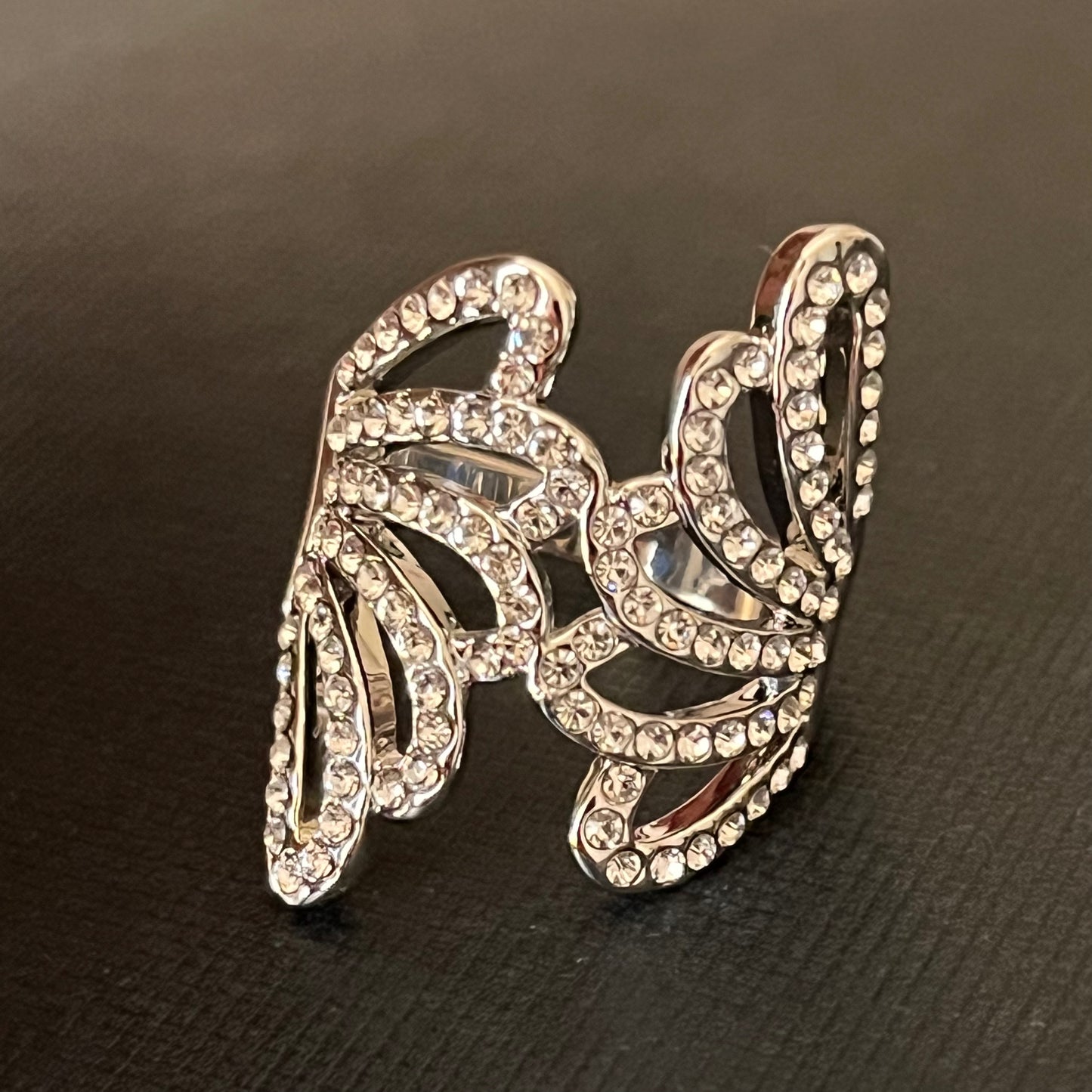 Winged Silver Zircon Ring
