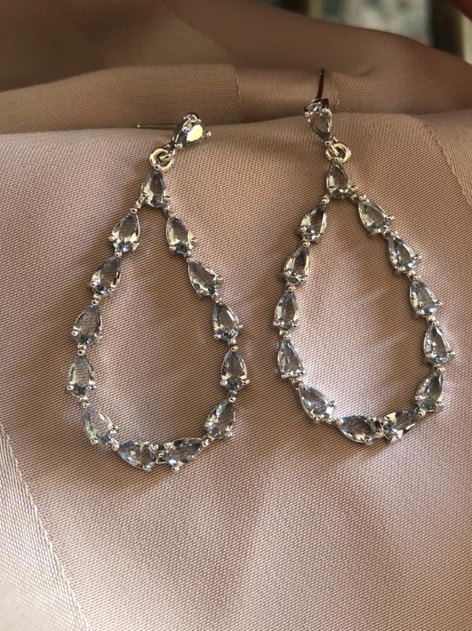 Silver Fancy Droplet Earrings
