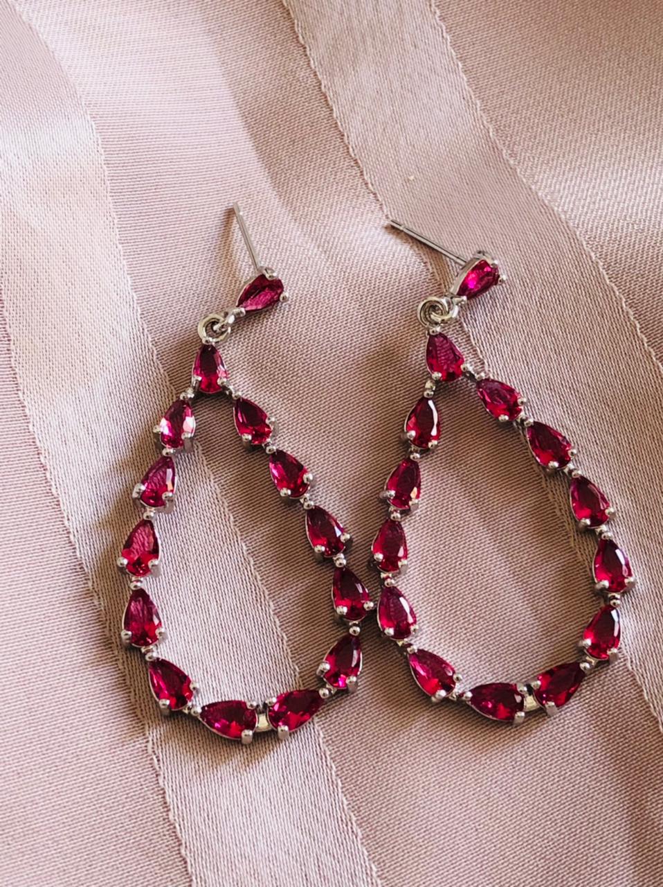 Magenta Fancy Droplet Earrings