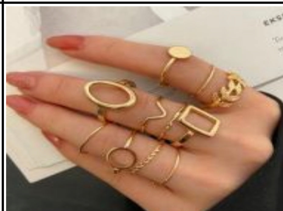 Geometric Punk Ring Set