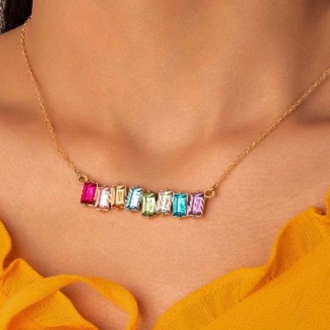 Tocona Elegant Colourful Rhinestone Pendant