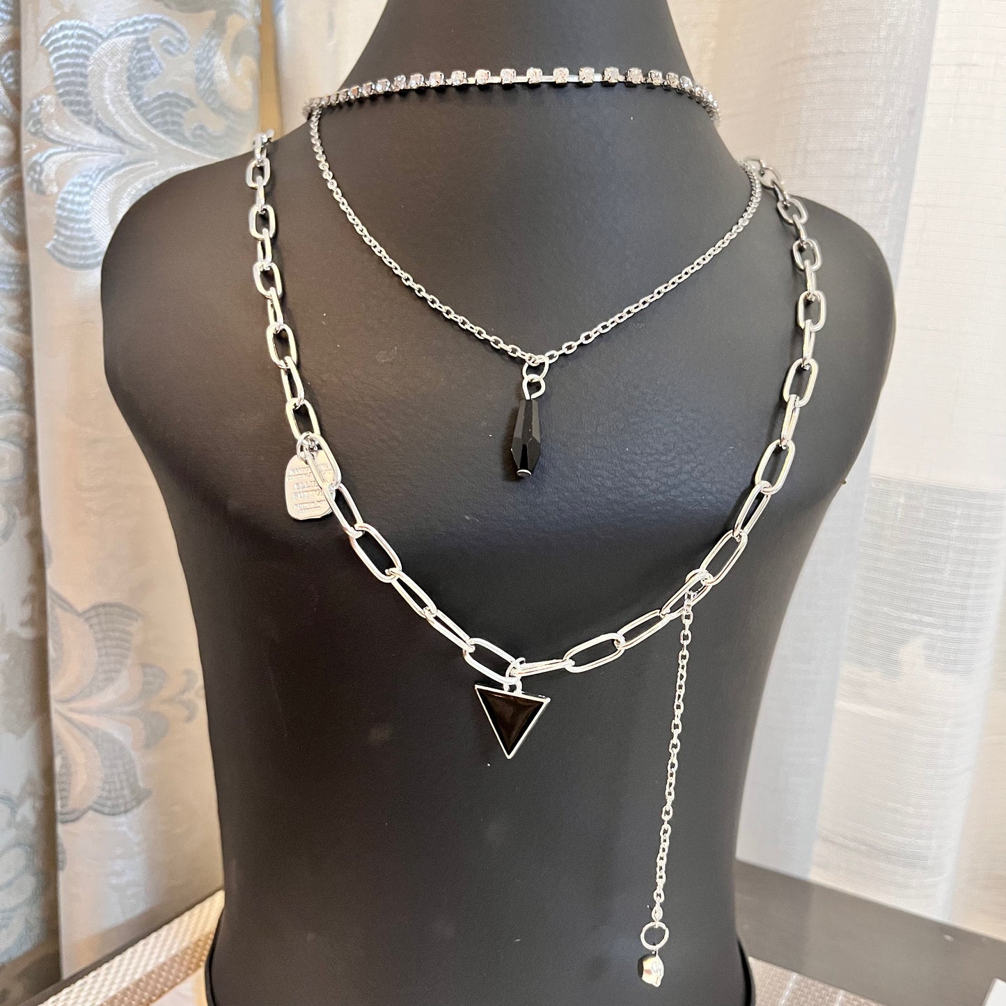 Drop Down Tri Three layered Gold