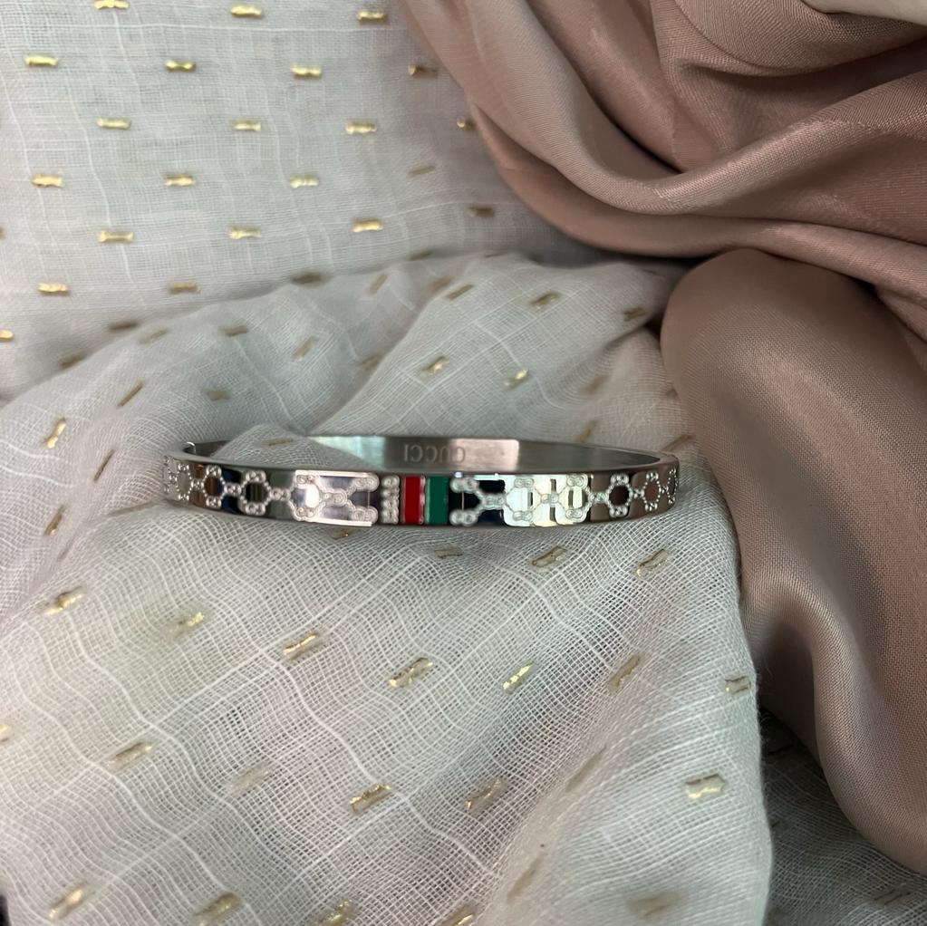 Gucci Style Bands - Silver Metallic