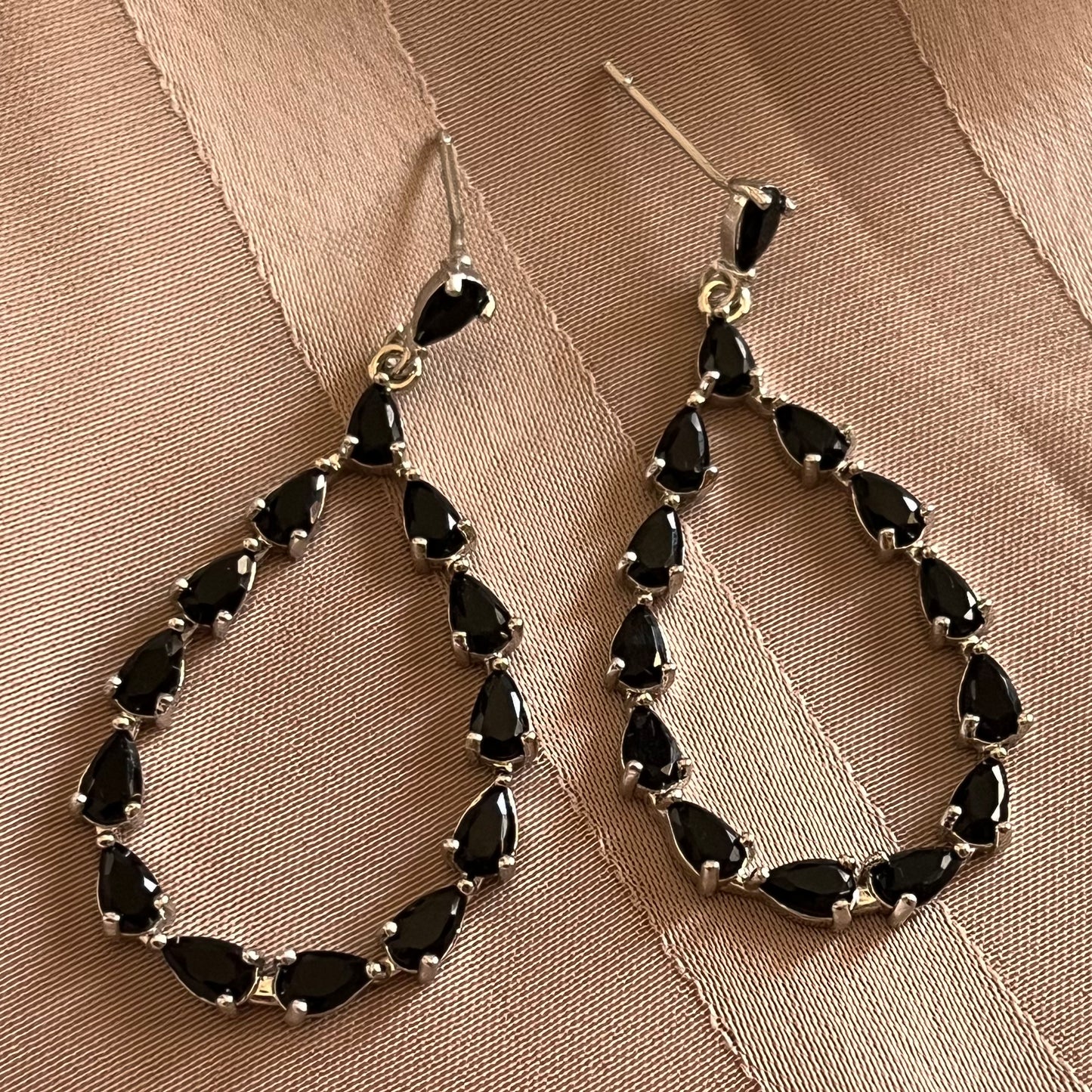 Black Fancy Droplet Earrings