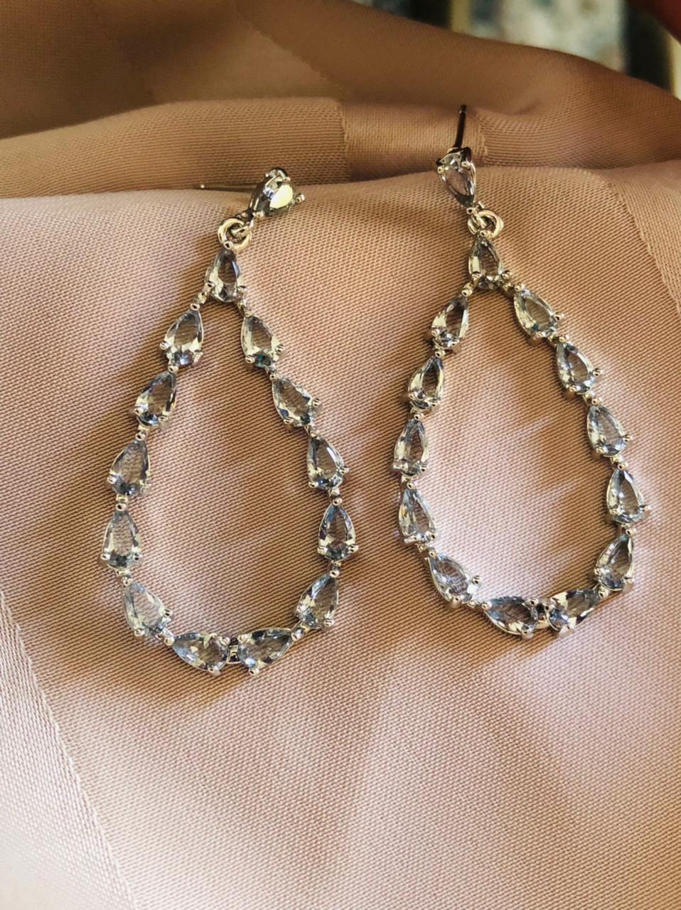 Silver Fancy Droplet Earrings